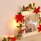 Pre Lit Christmas Garland with Lights Door Wreath Fireplace .